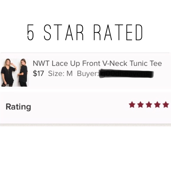 LAST 🚨 NWT Lace Up Front V-Neck Tunic Tee - Picture 3 of 8